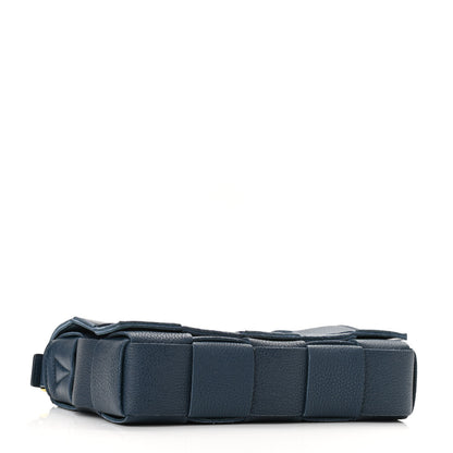 Bottega Veneta Grained Calfskin Maxi Intrecciato Cassette Crossbody Bag Deep Blue 4 of 9