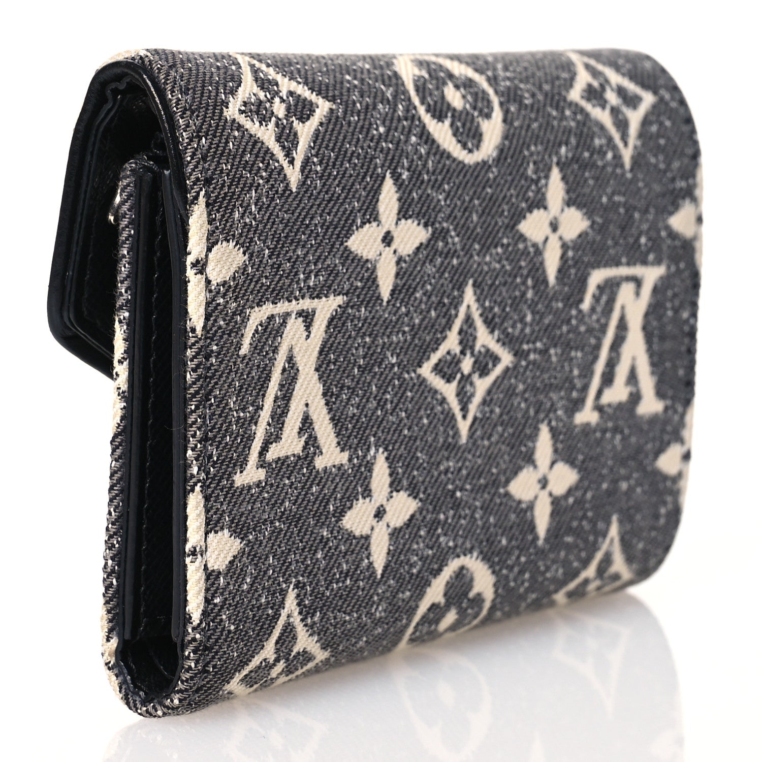 Louis Vuitton Denim Monogram Jacquard Victorine Wallet Grey 3 of 12