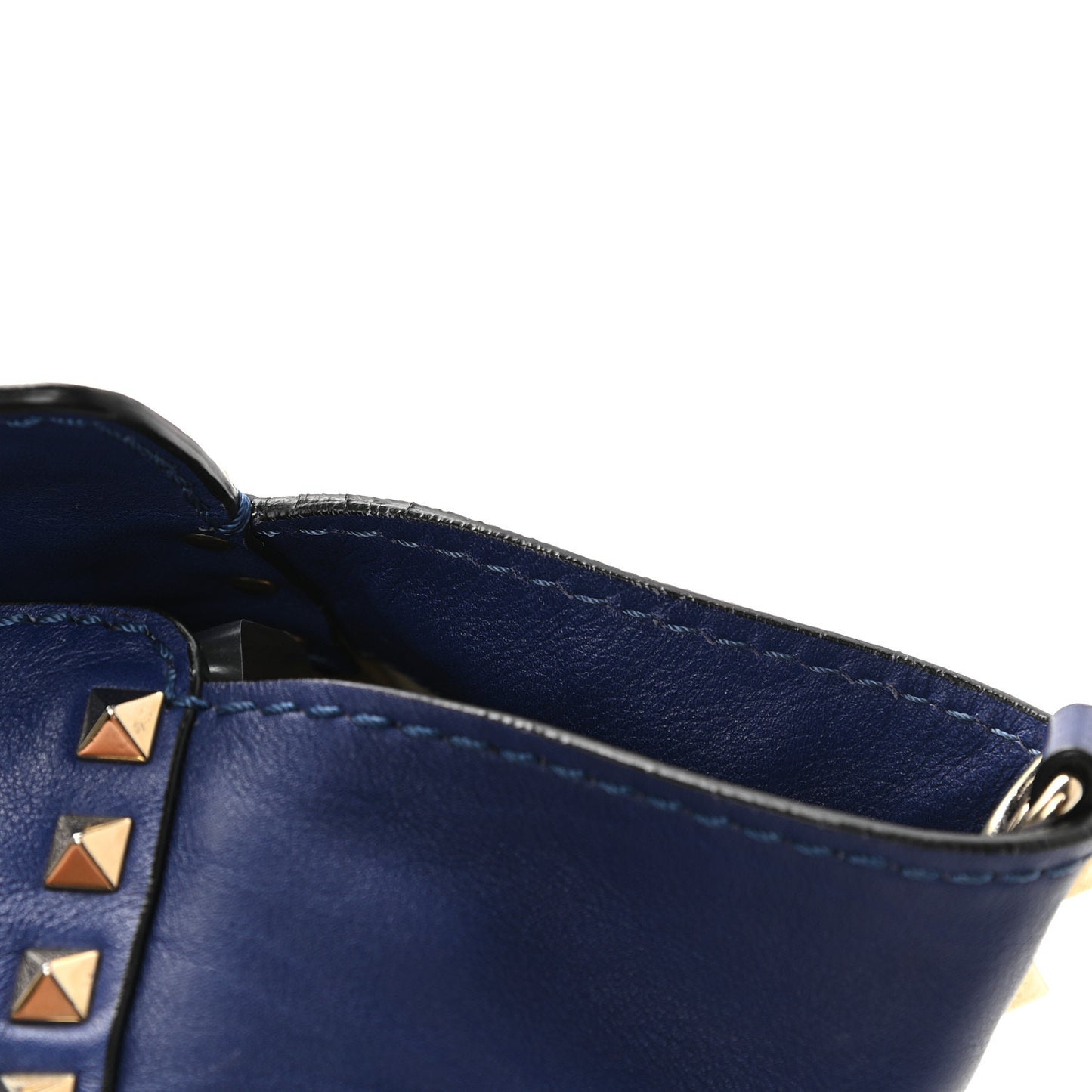 Vitello Medium Rockstud Tote Blue China