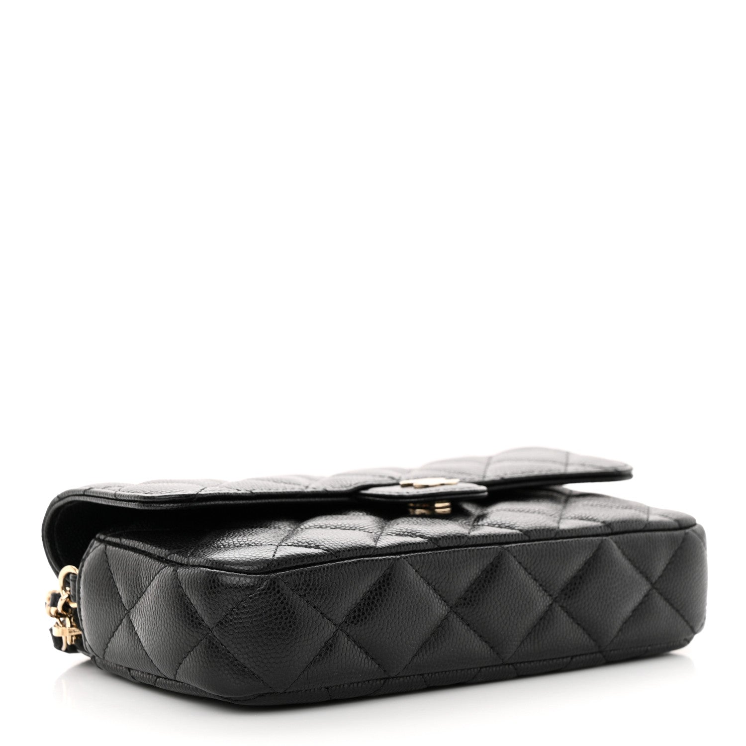 Chanel Caviar Quilted Flap Phone Holder With Chain Black 5 of 12