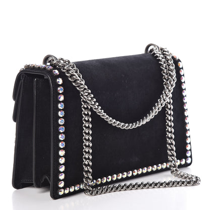 Gucci Suede Crystal Small Dionysus Shoulder Bag Black 3 of 10