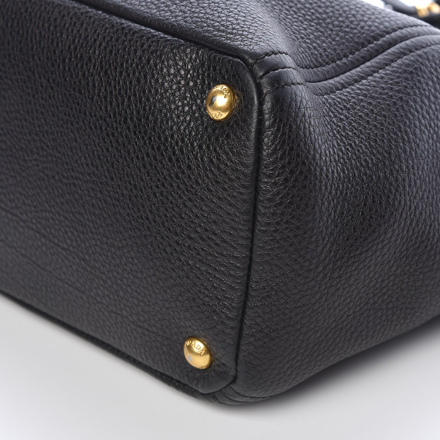 Prada Vitello Daino Side Pocket Tote Black 6 of 10