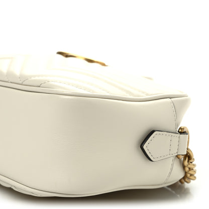 Gucci Calfskin Matelasse Small GG Marmont Chain Shoulder Bag White 10 of 10