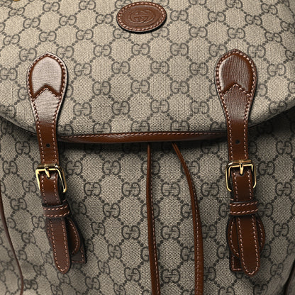 Gucci GG Supreme Monogram Azalea Calfskin Medium Retro Interlocking G Buckle Backpack Beige Ebony Brown Sugar 8 of 12