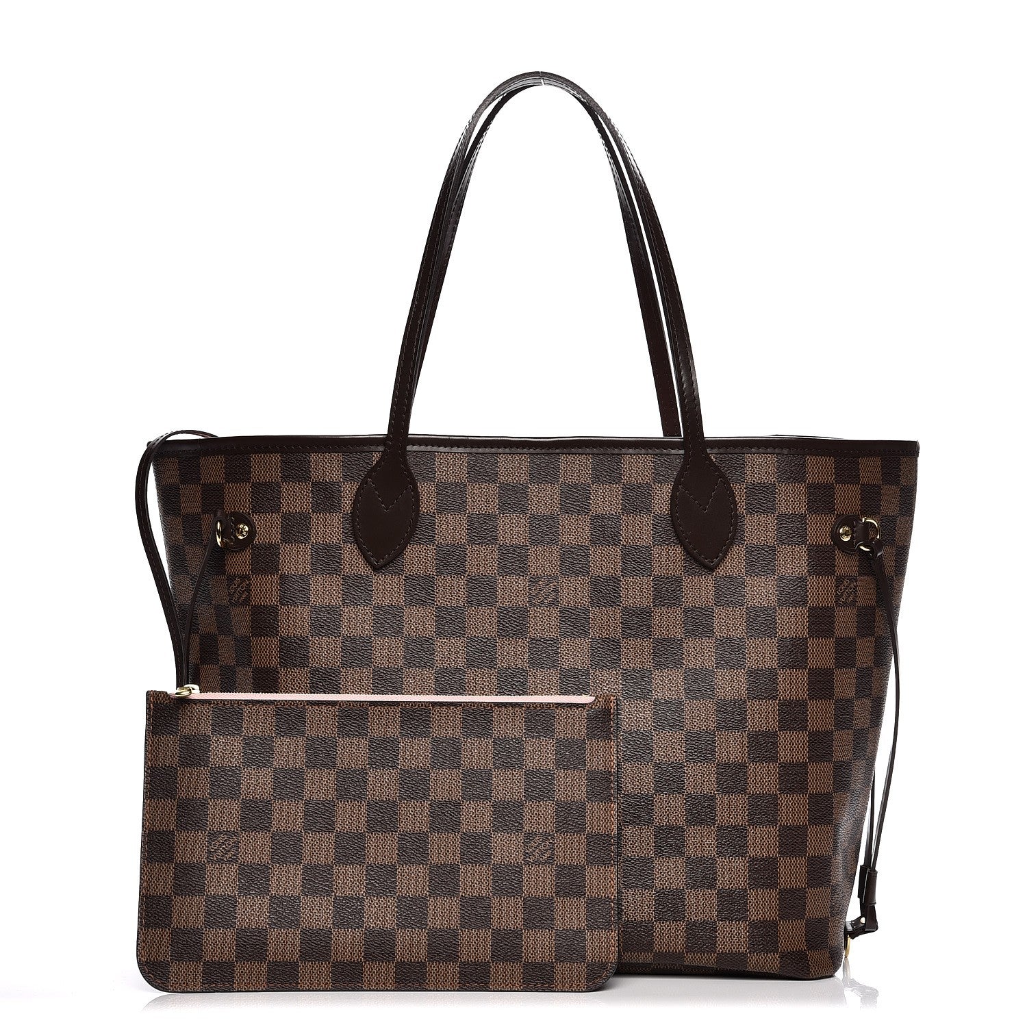Louis Vuitton Damier Ebene Neo Neverfull MM Rose Ballerine 1 of 9