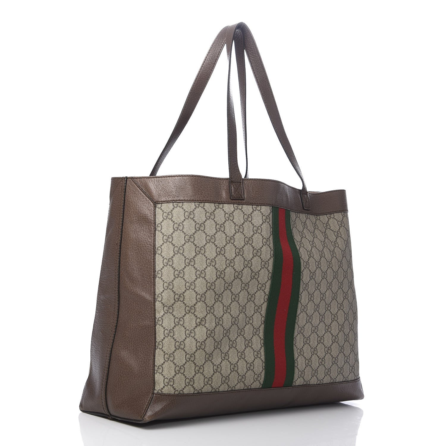 Gucci GG Supreme Monogram Web Large Ophidia Tote Brown 4 of 20