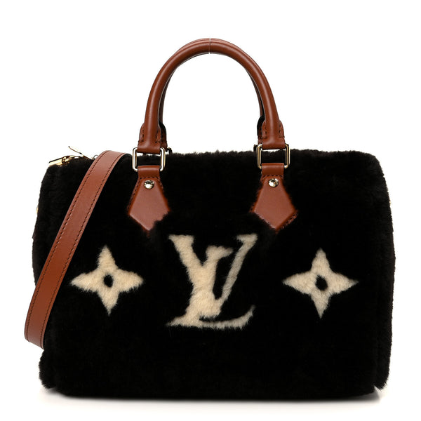 Louis Vuitton Shearling Monogram LV Ski Cozygram Speedy