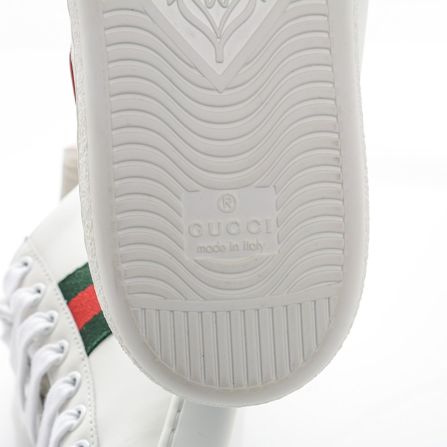 Calfskin Ayers Web Heart Embroidered Ace Sneakers 37.5 White
