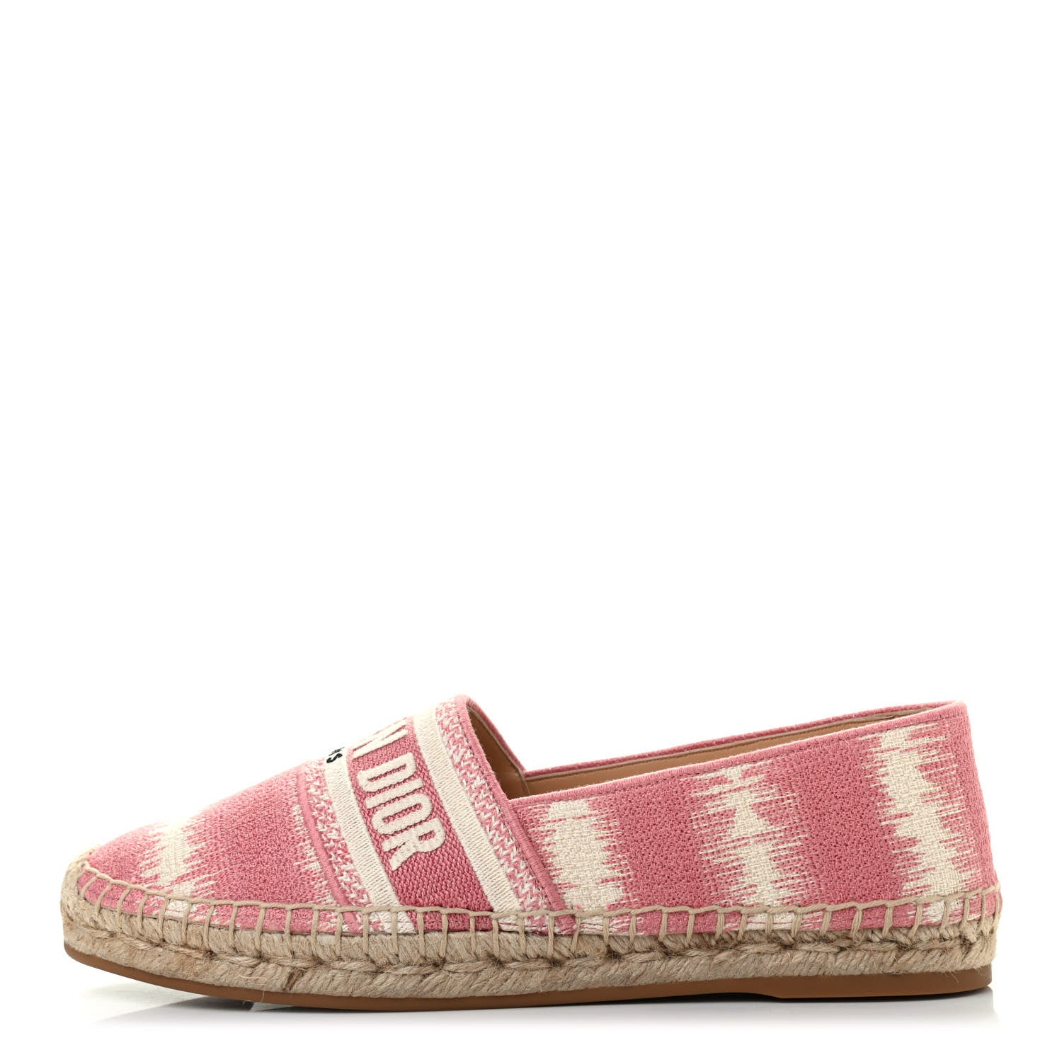 Christian Dior Cotton D-Stripes Embroidered Granville 15mm Espadrilles 39 Deep Nude 1 of 8
