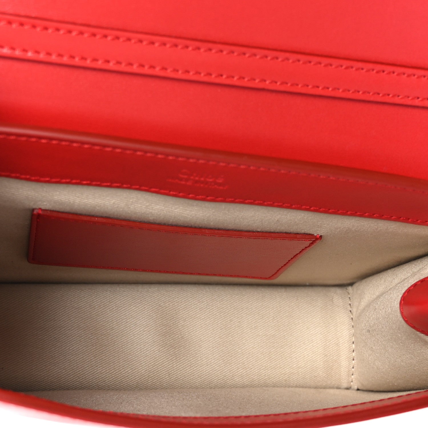 Chloe Calfskin Suede C Clutch With Chain Plaid Red 5 of 9