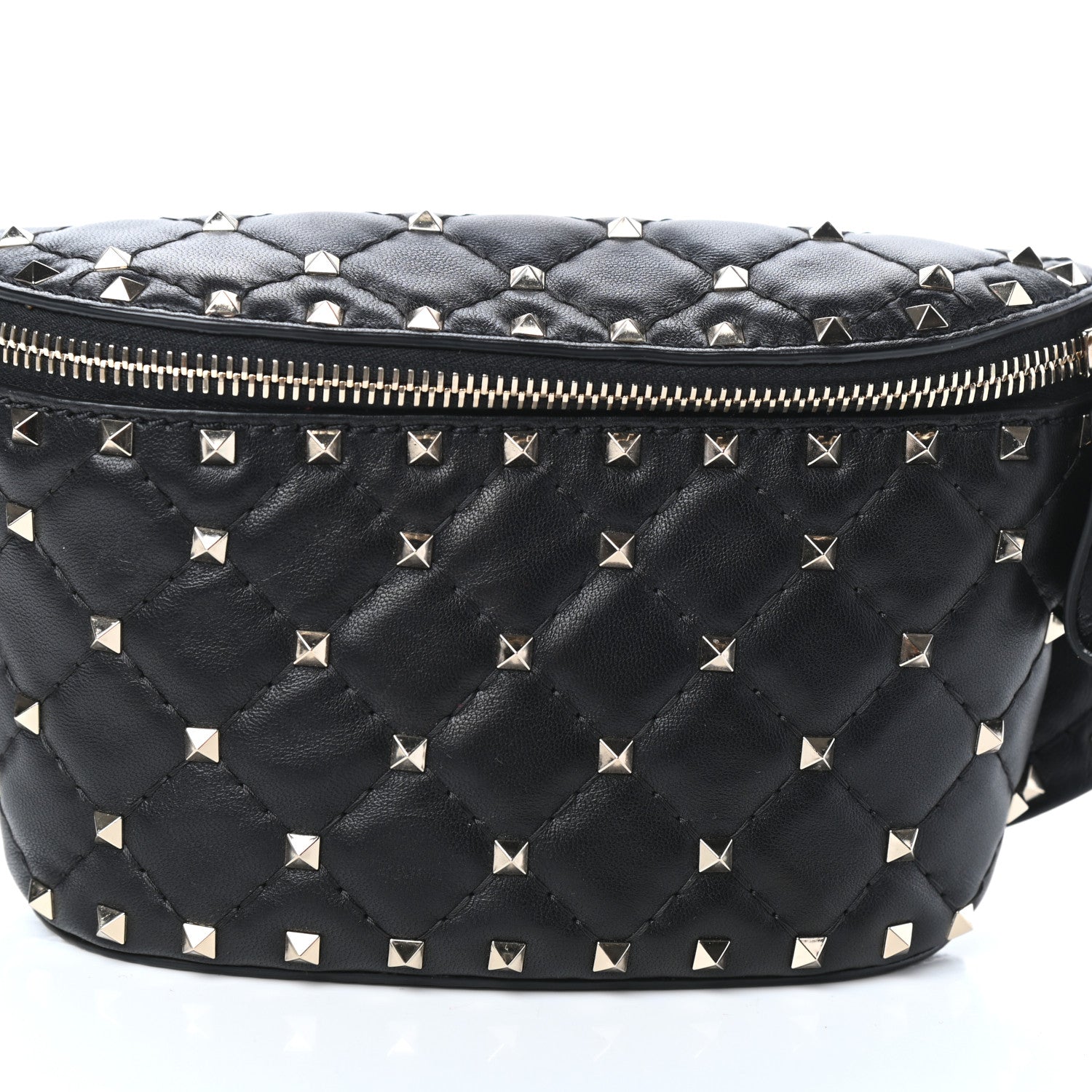 Valentino Garavani Lambskin Rockstud Spike Belt Bag 85 Black 7 of 9