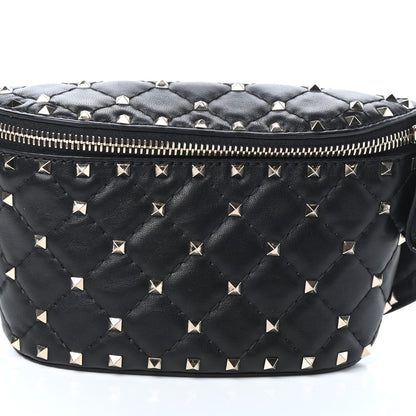 Valentino Garavani Lambskin Rockstud Spike Belt Bag 85 Black 7 of 9