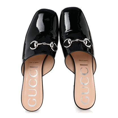 Gucci Patent Lexi Horsebit Mules 39 Black 2 of 11