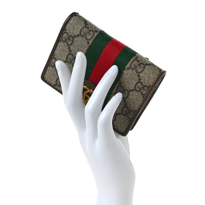 Gucci X DISNEY GG Supreme Monogram Web Three Little Pigs Ophidia Card Case Wallet Beige New Acero 2 of 6