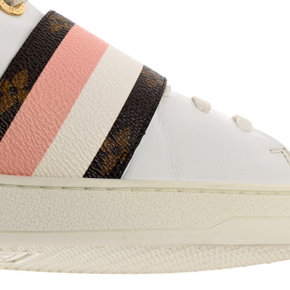 Louis Vuitton Calfskin Monogram Striped Frontrow Sneakers 38.5 White 11 of 11