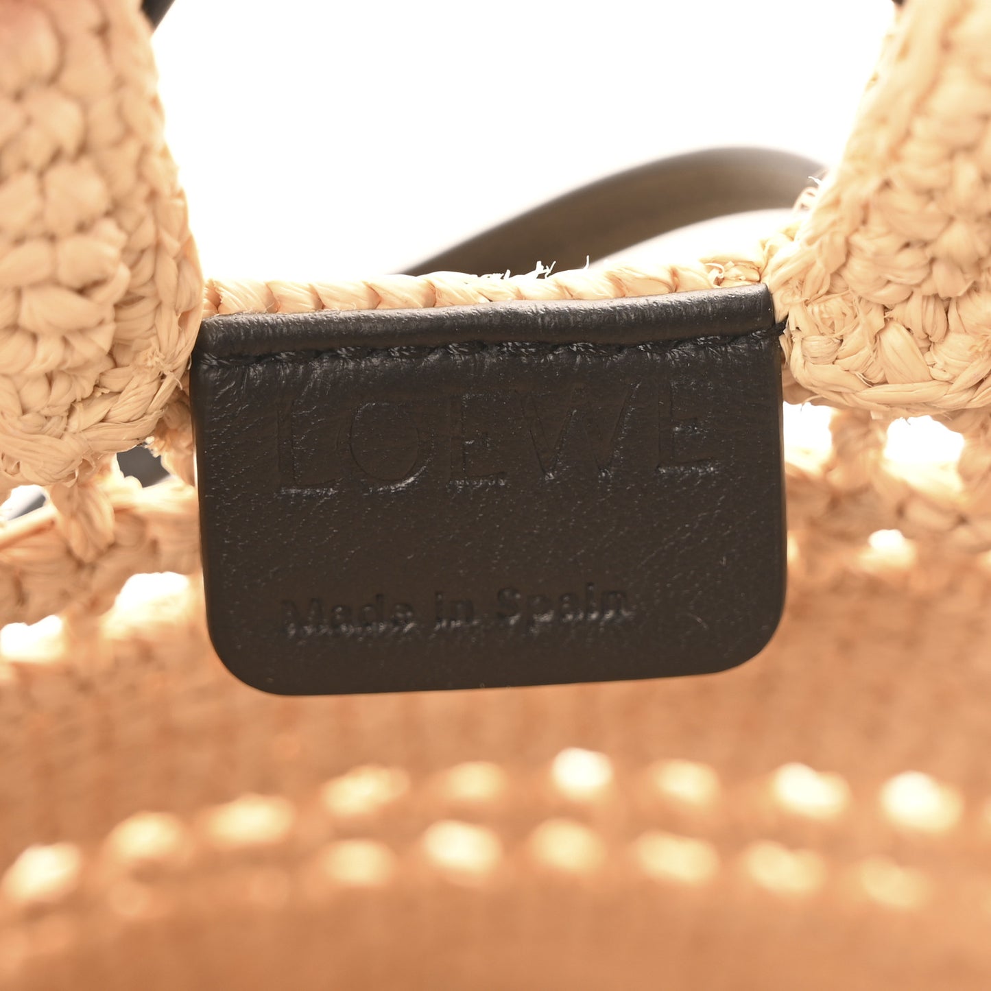 Raffia Logo Drawstring Pocket Crossbody Natural Black