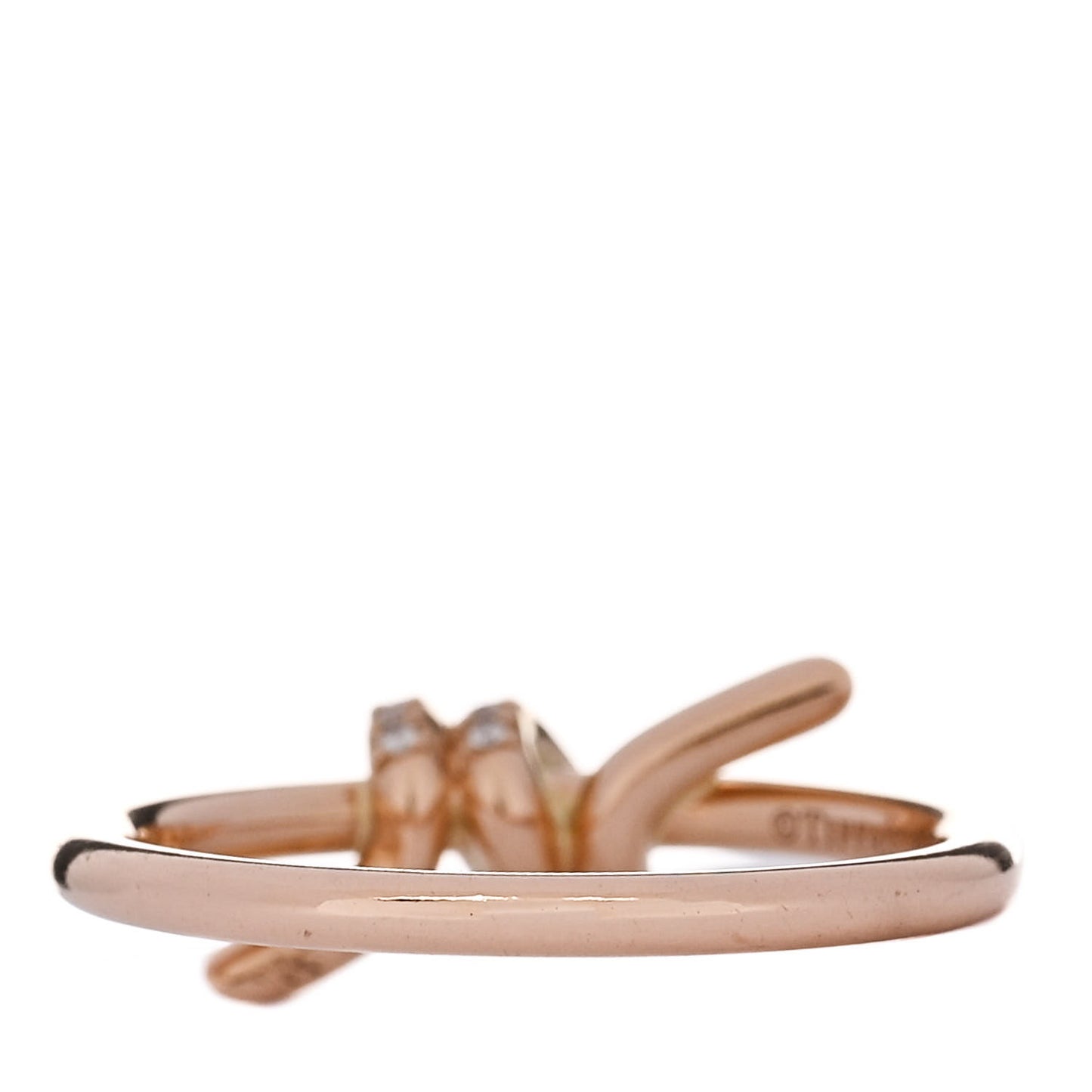 18K Rose Gold Diamond Small Knot Ring 53 6.25