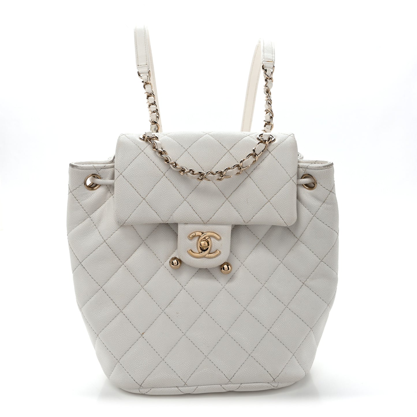Caviar Quilted Mini Urban Spirit Backpack White