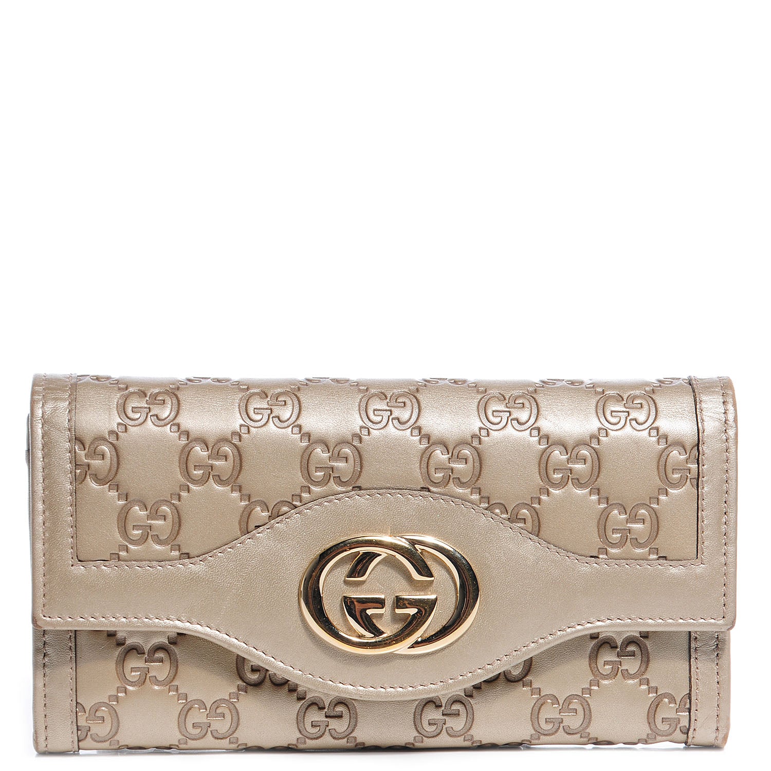 Gucci Guccissima Sukey Continental Wallet Champagne 1 of 9