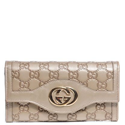 Gucci Guccissima Sukey Continental Wallet Champagne 1 of 9