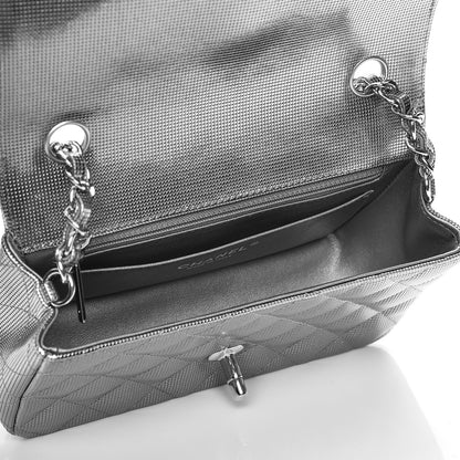 Chanel Metallic Calfskin Quilted Pixel Effect Mini Rectangular Flap Silver 5 of 7