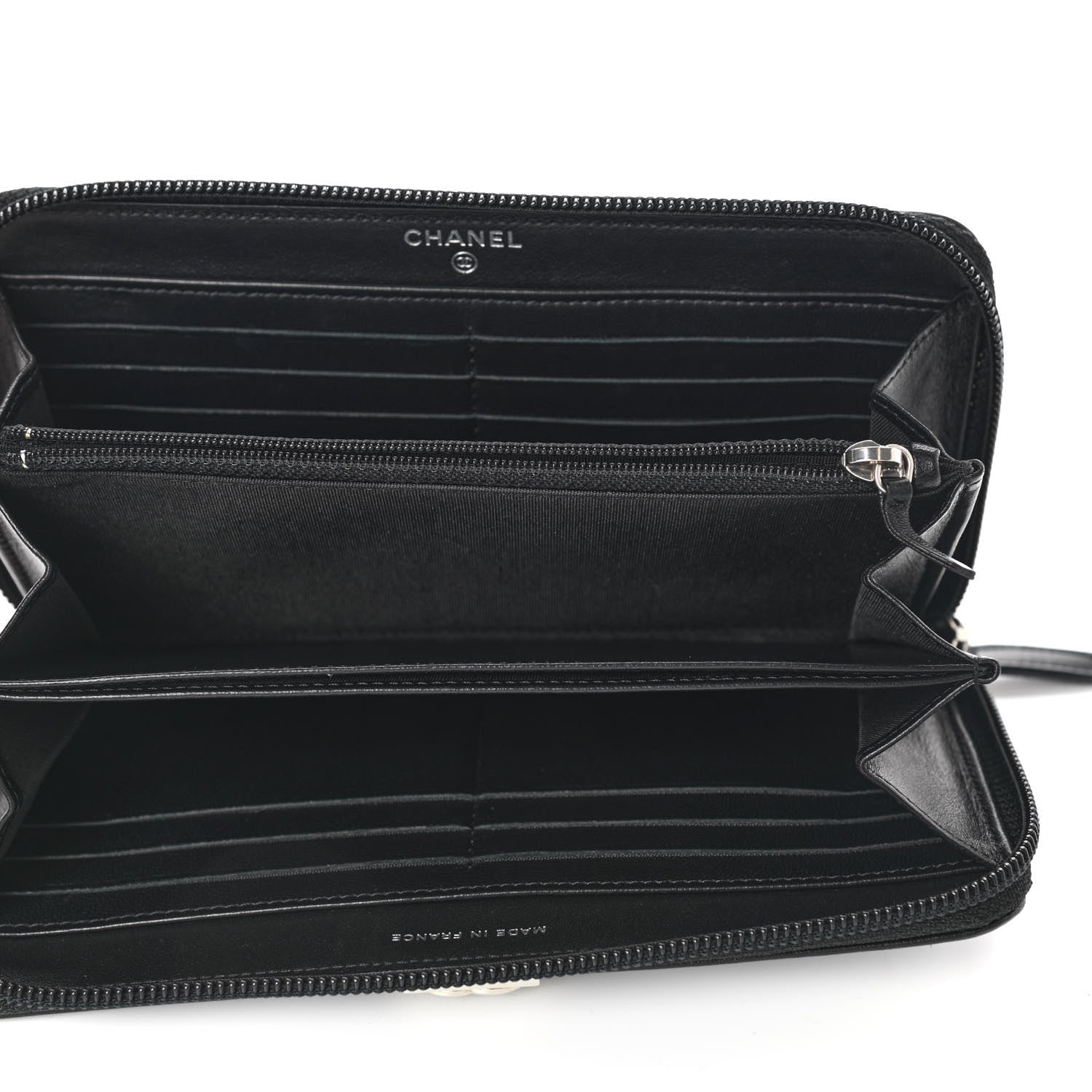 Chanel Lambskin Quilted Boy Zip Around Wallet Black 5 of 10