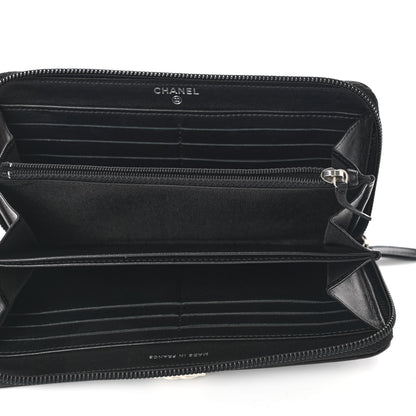 Chanel Lambskin Quilted Boy Zip Around Wallet Black 5 of 10