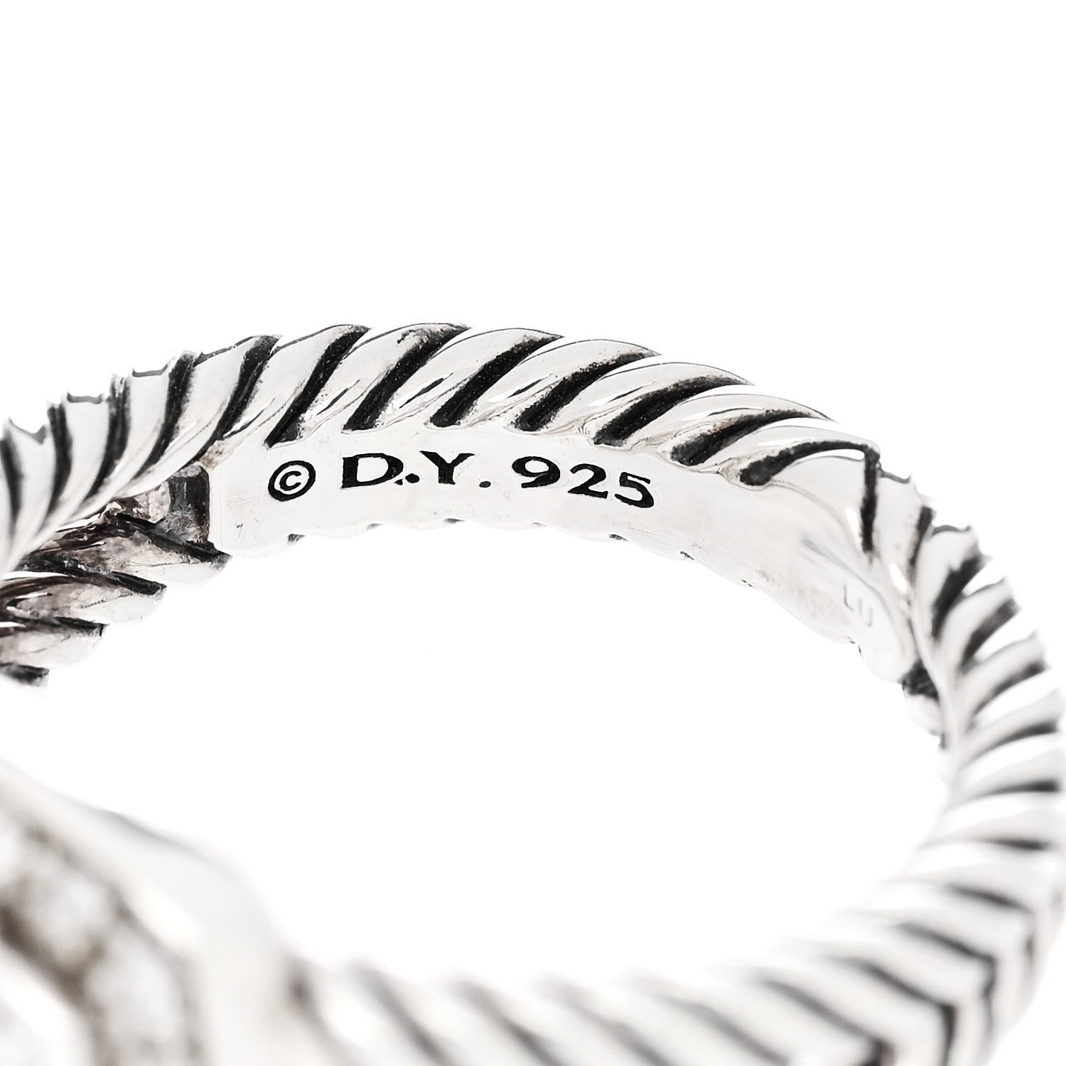 David Yurman Sterling Silver Diamond 7mm Petite Albion Pave Ring 52 6 4 of 4
