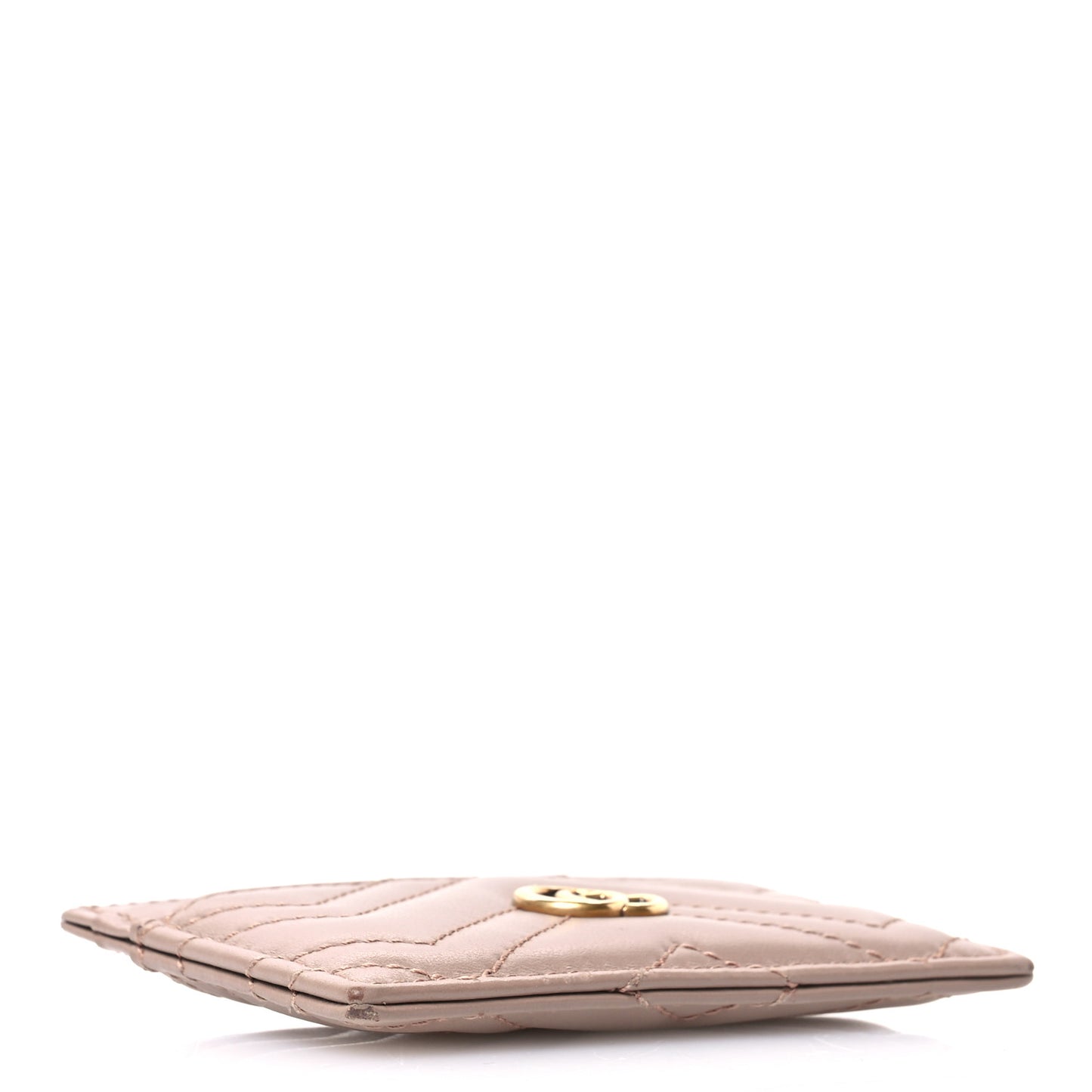 Calfskin Matelasse GG Marmont Card Holder Porcelain Rose
