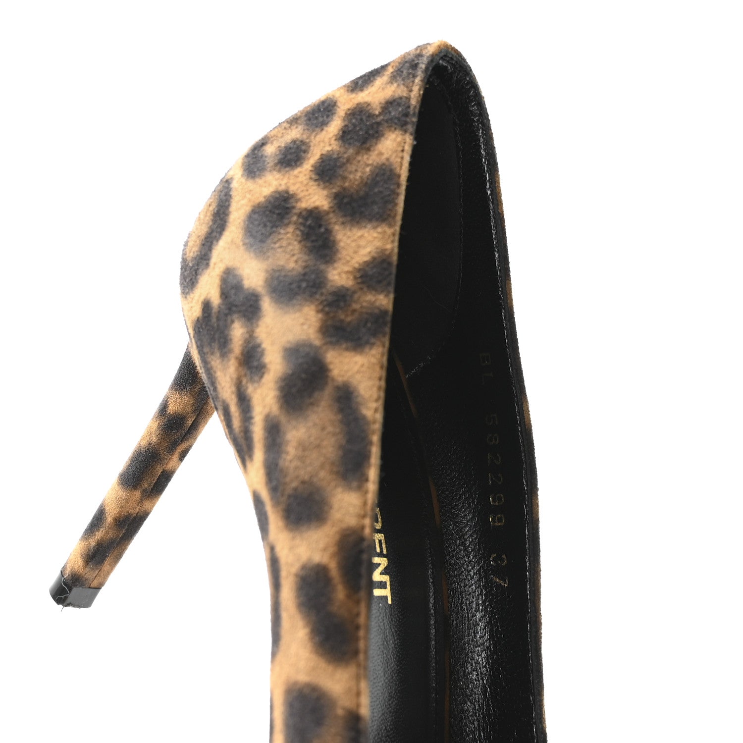 Saint Laurent Suede Leopard Printed Anja Pumps 37 Natural Coffee 8 of 9
