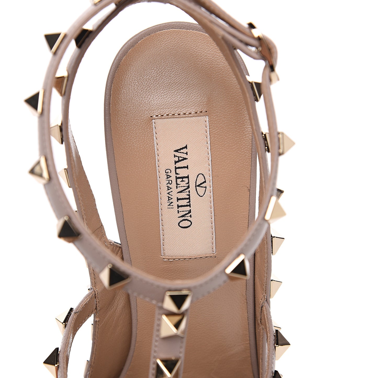 Patent Nappa Rockstud Ankle Strap 100mm Pumps 39.5 Black Poudre