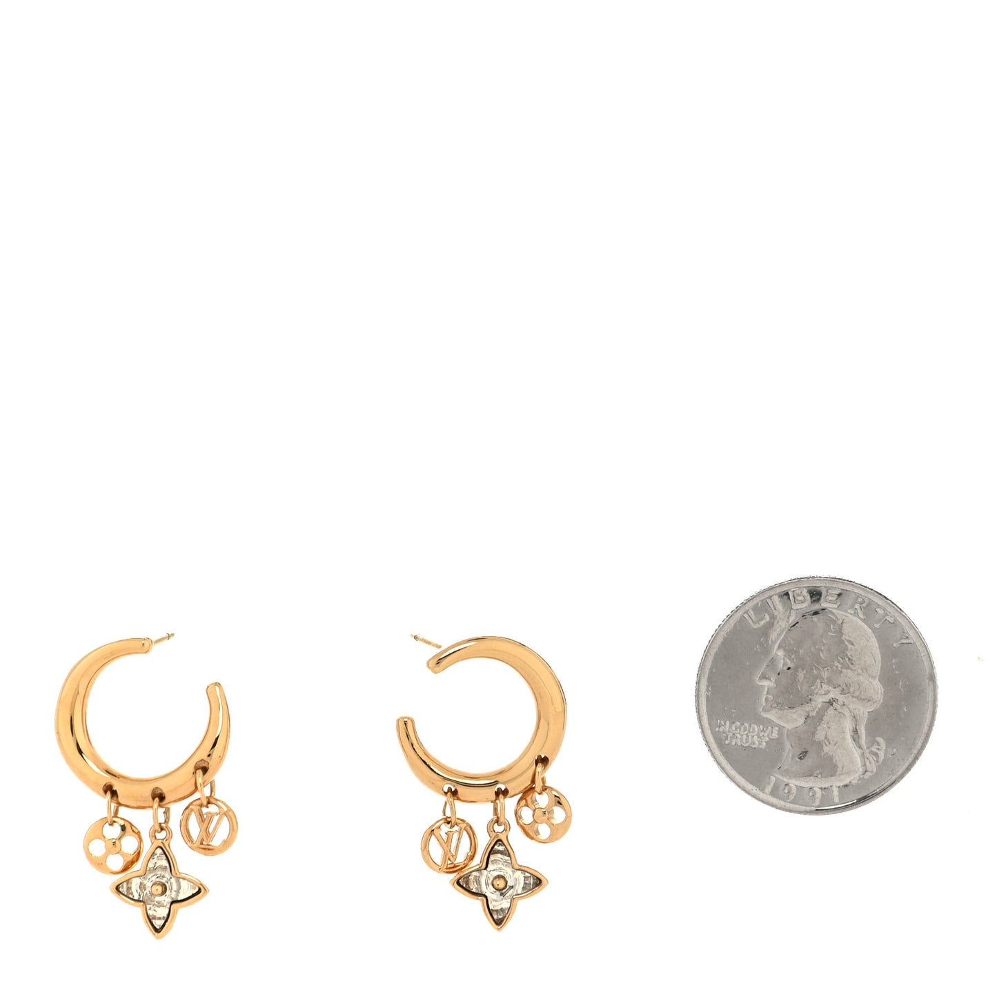 Metal Crystal My Blooming Hoop Earrings Gold