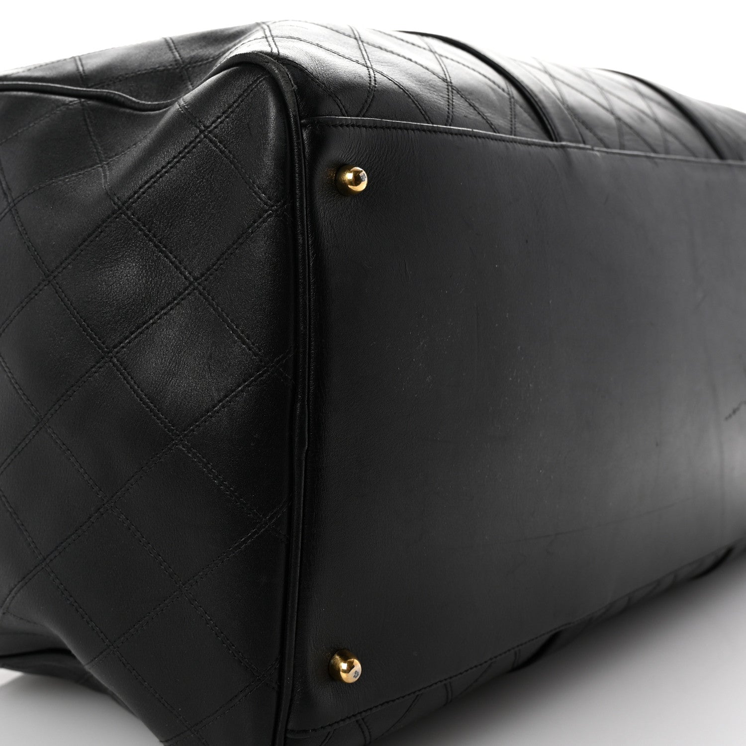 Chanel Calfskin Stitched Duffle Bag Black 8 of 9