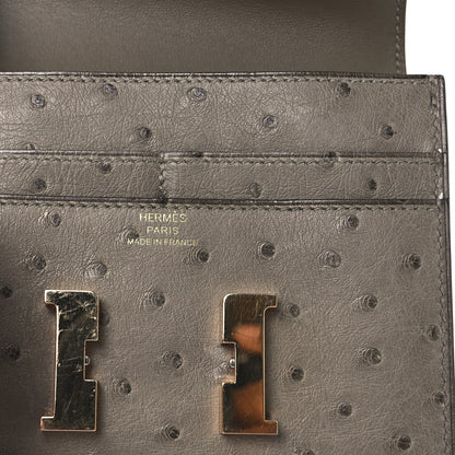 Hermes Ostrich Constance Short Wallet Gris Tourterelle 6 of 9