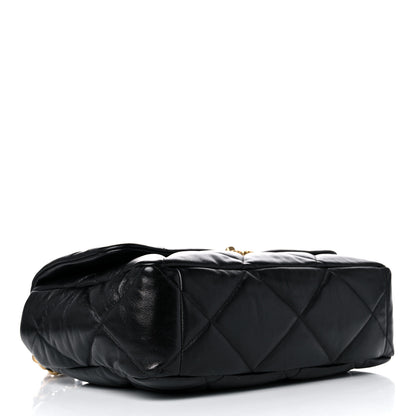 Chanel Lambskin Quilted Maxi Chanel 19 Flap Black 4 of 10