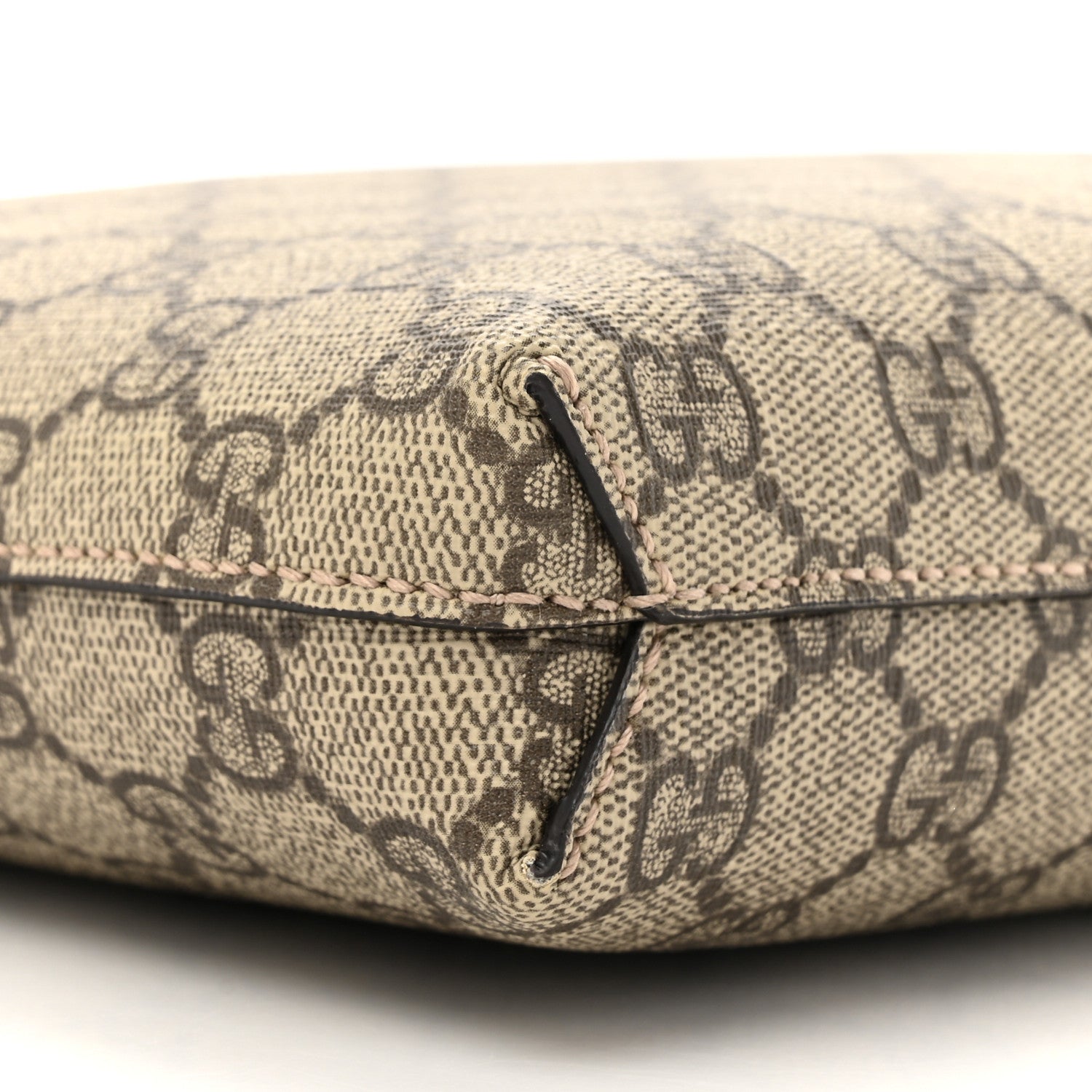 Gucci GG Supreme Monogram Azalea Calfskin Retro Interlocking G Wristlet Messenger Bag Beige Ebony Brown Sugar 10 of 10