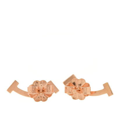 Tiffany 18K Rose Gold T Smile Stud Earrings 4 of 7