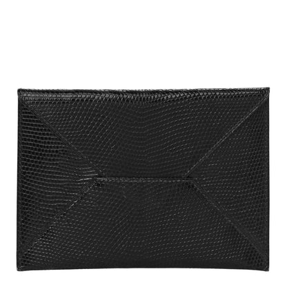 Hermes Lizard Niloticus Envelope Pouch Black 1 of 9