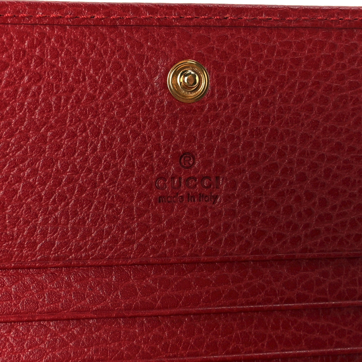 Gucci Dollar Calfskin GG Marmont Card Case Hibiscus Red 8 of 11