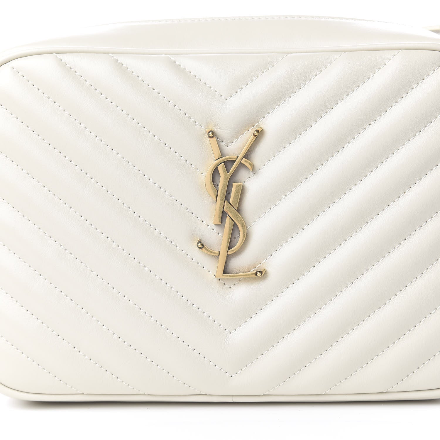 Saint Laurent Calfskin Matelasse Monogram Lou Camera Bag Crema Soft 11 of 13