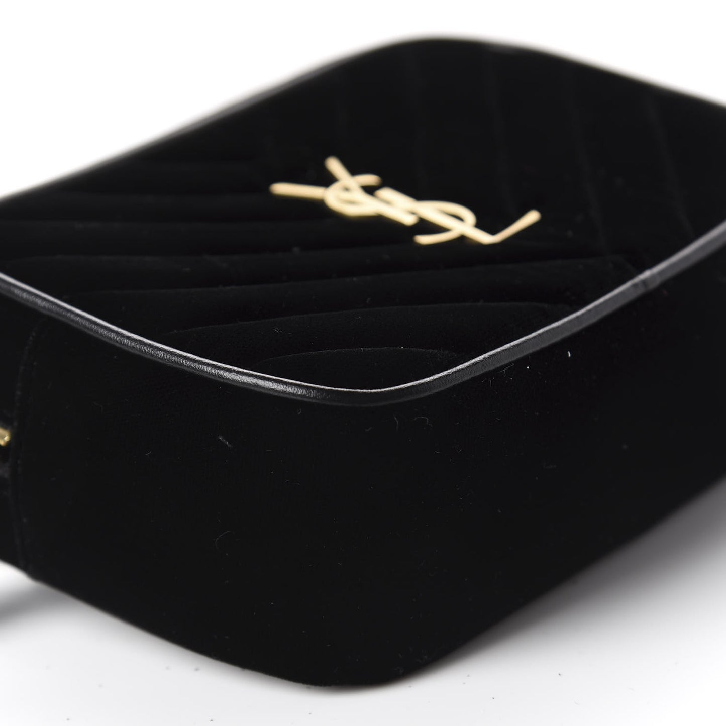 Velour Matelasse Monogram Lou Belt Bag Black