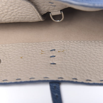 Fendi Cuoio Romano Selleria Bi-Color Large Carla Tote Blue Latte 7 of 11