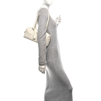 Prada Soft Grain Medium Top Handle Bag With Padlock Bianco 2 of 9