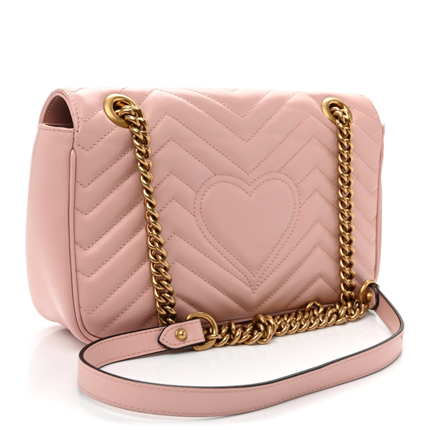 Gucci Calfskin Matelasse Small GG Marmont Shoulder Bag  Perfect Pink 3 of 10