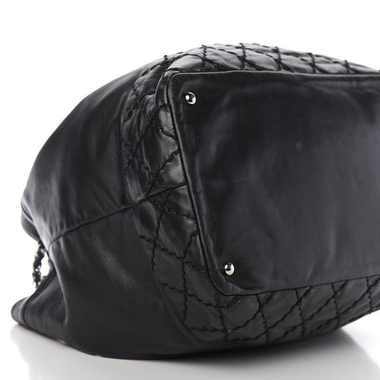 Chanel Calfskin Drawstring CC Bucket Bag Black 6 of 11