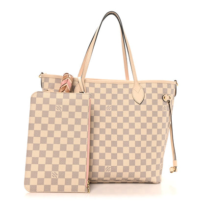 Louis Vuitton Damier Azur Braided Neverfull MM Pink 3 of 10