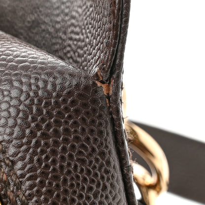 Chanel Caviar Chocolate Bar Quilted Shoulder Bag Dark Brown 10 of 10
