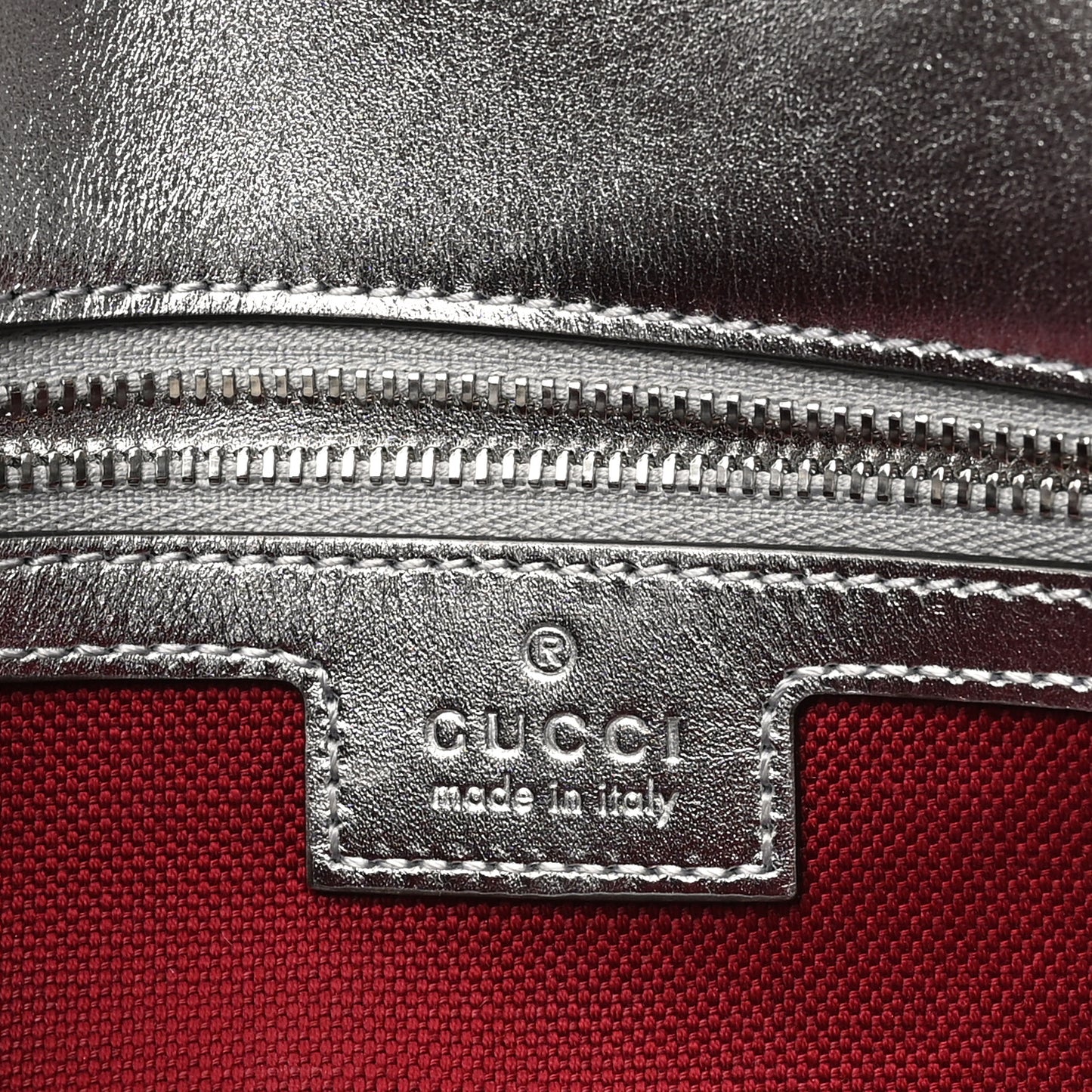 Metallic Calfskin Matelasse Small GG Marmont Shoulder Bag Silver