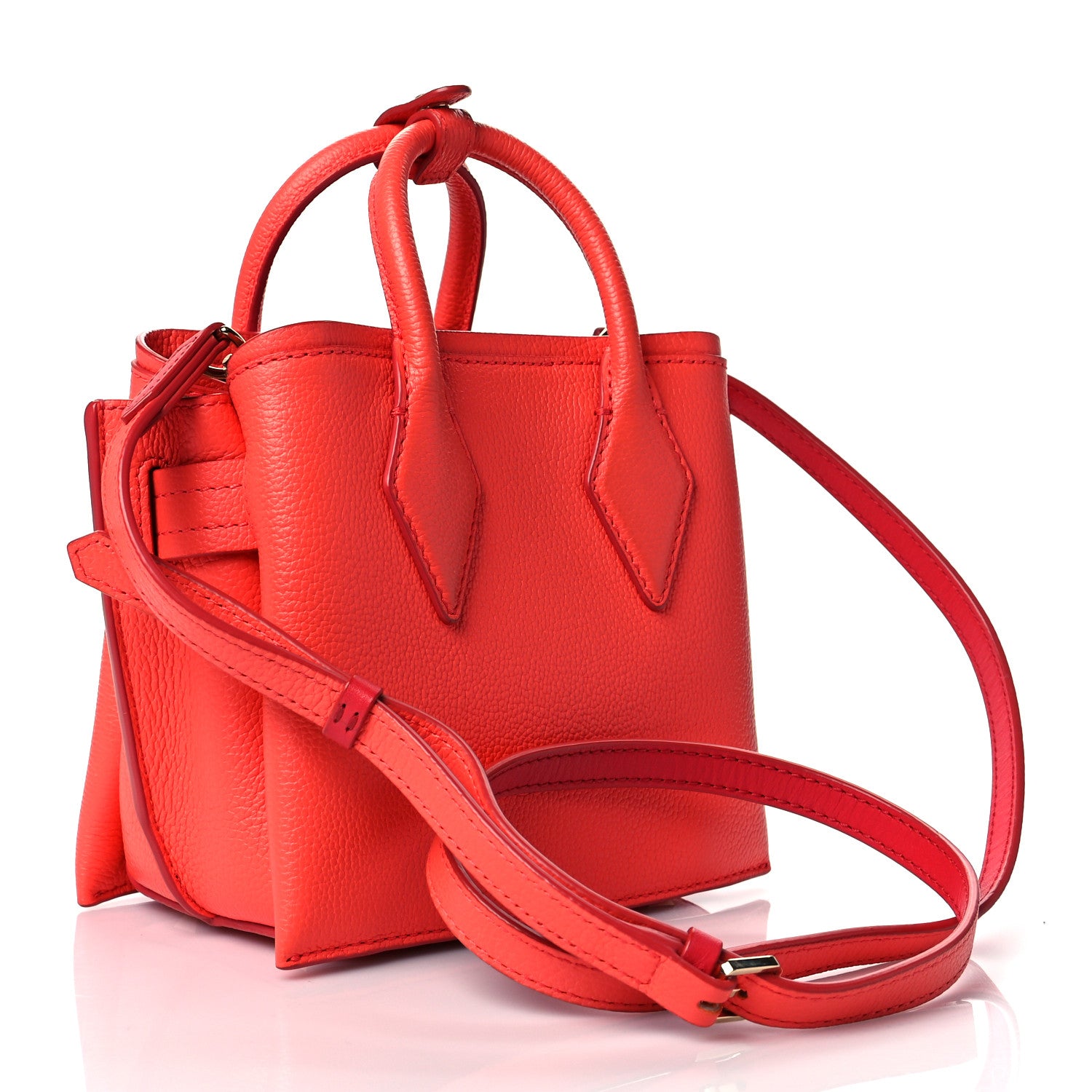 MCM Grained Calfskin Mini Neo Milla Tote Coral 3 of 9