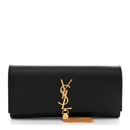 Saint Laurent Calfskin Classic Monogram Tassel Clutch Black 1 of 10
